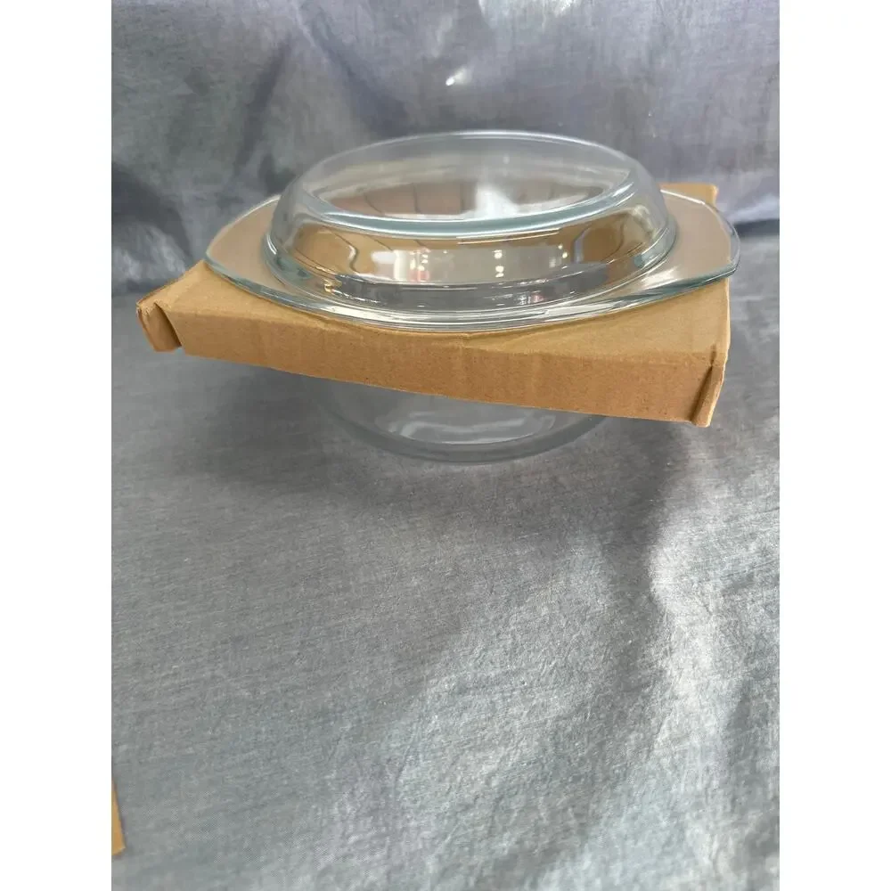 Small Round Glass Casserole Dish with lid- Microwave and Oven Safe